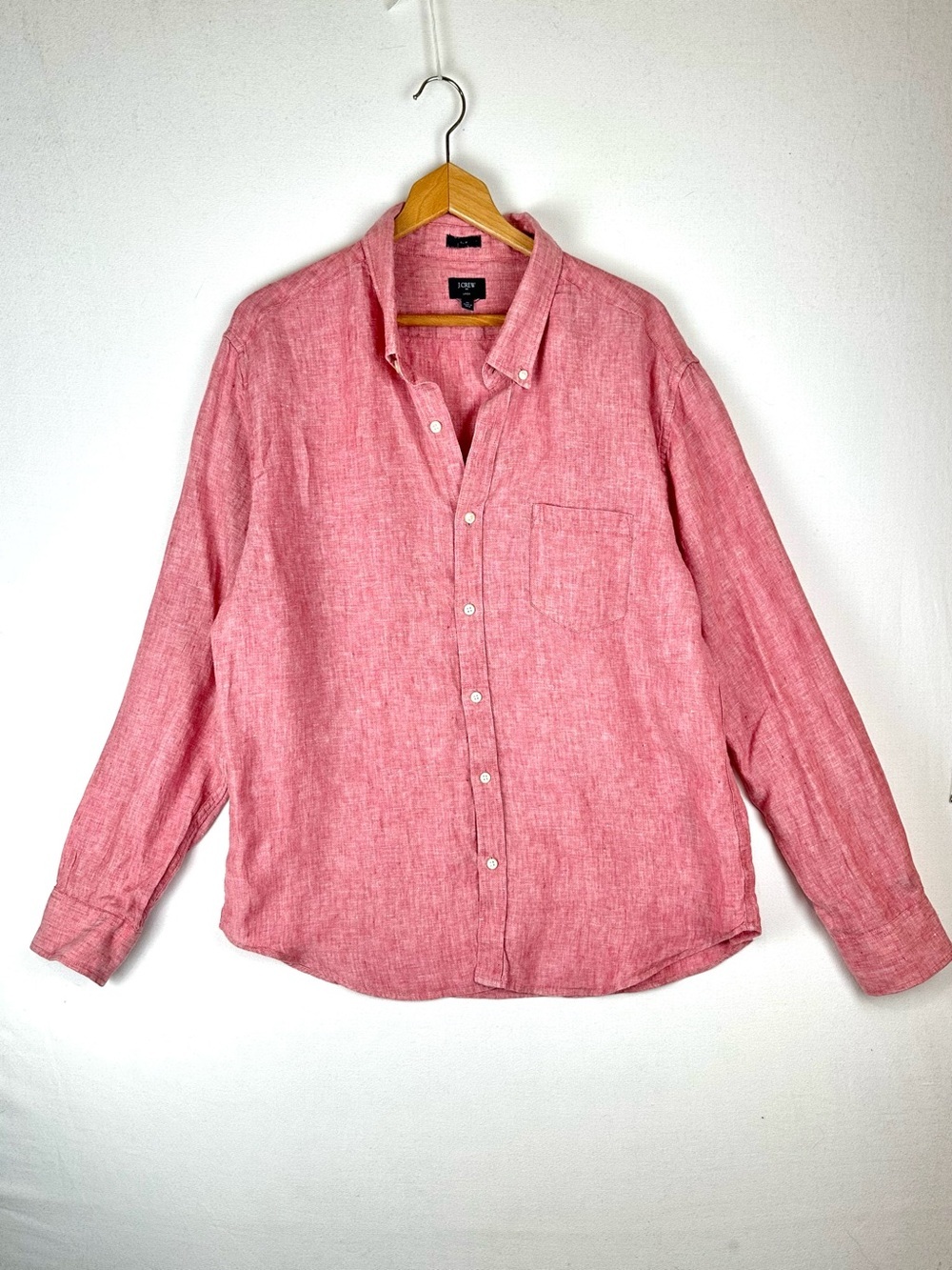 J Crew Linen Button Down Shirt Long Sleeve Slim Resort Business Casual